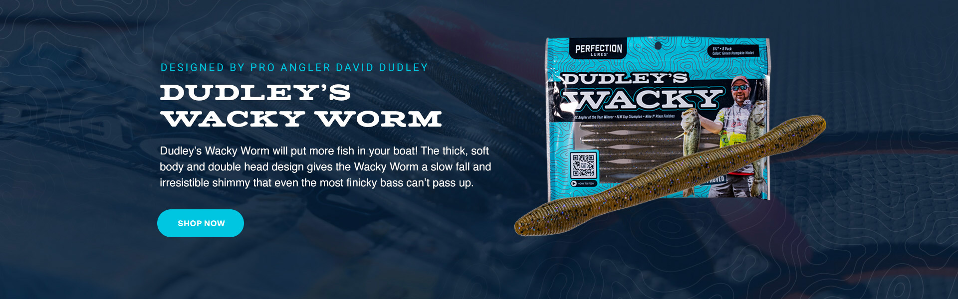  Perfection Lures: David Dudely Wacky Worm - Green Pumpkin (3  Packs of 8 Lures) : Sports & Outdoors
